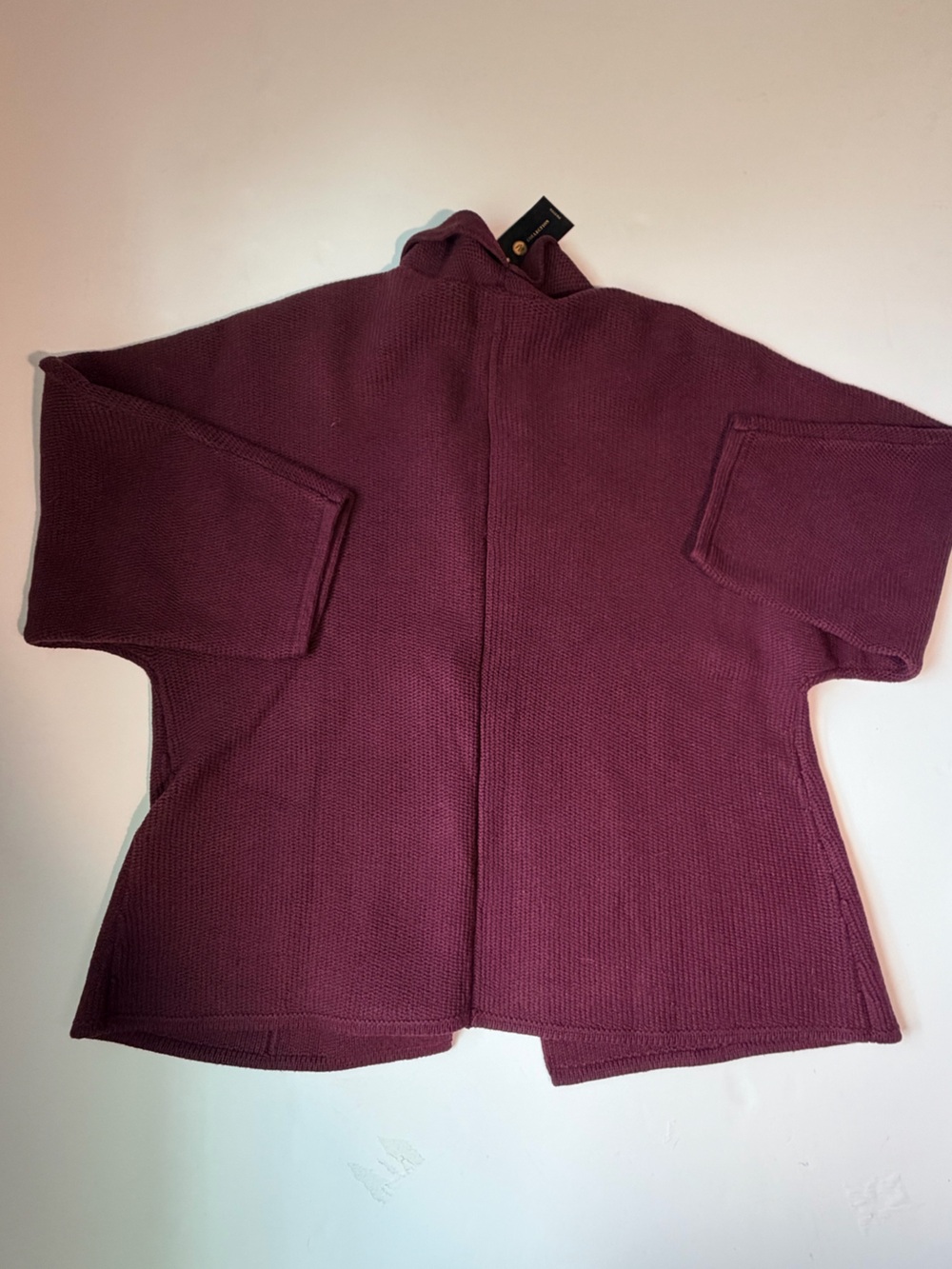 JM Collection Port Ribbed Open-Front Cardigan - Picture 3 of 3